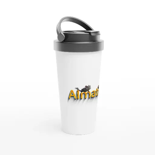 White 15oz Stainless Steel Travel Mug